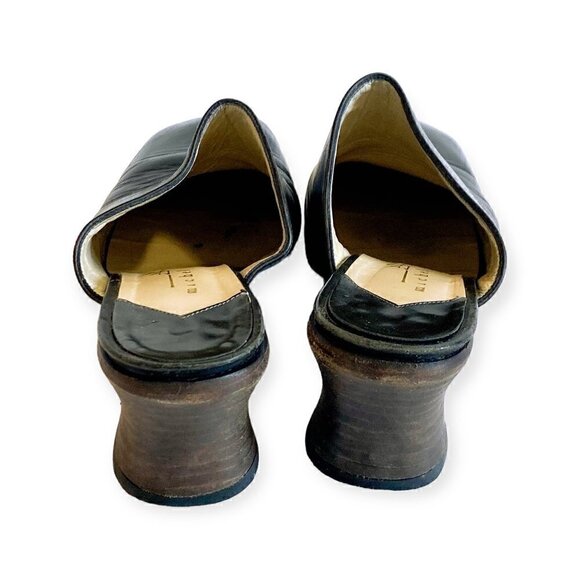 Rare Vintage Michel Perry black Leather Mule, size 38.5EU, Y2K - Picture 6 of 11
